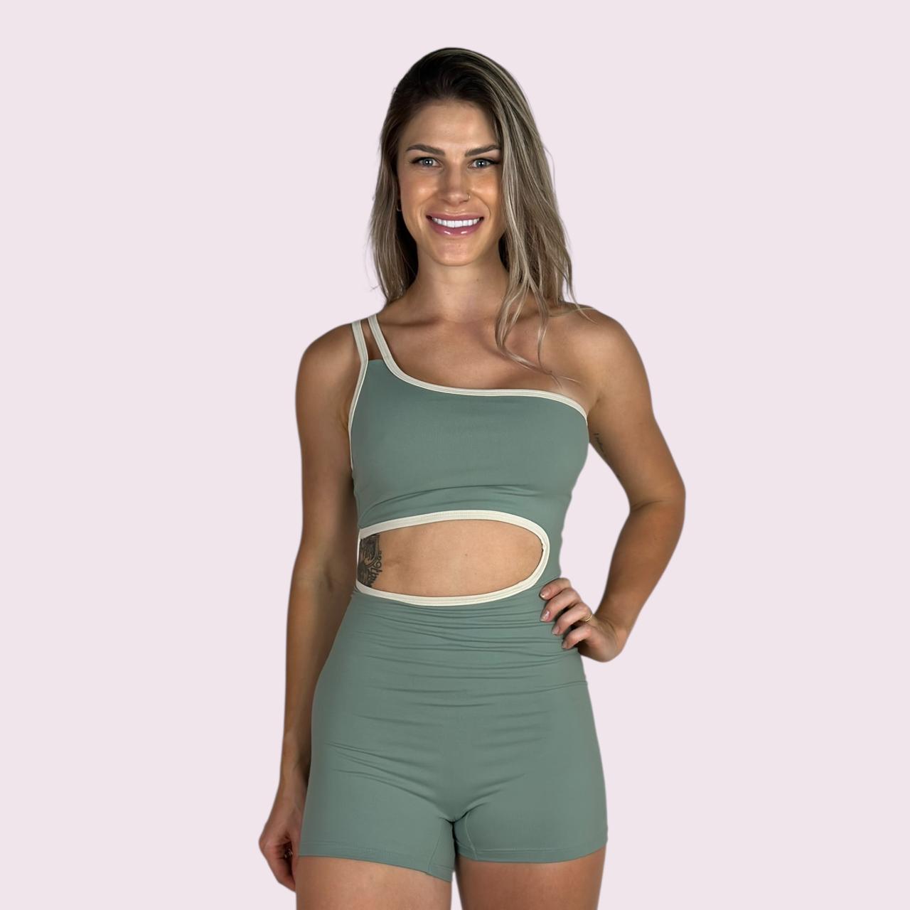 Macacão Luna Pistache com Off White