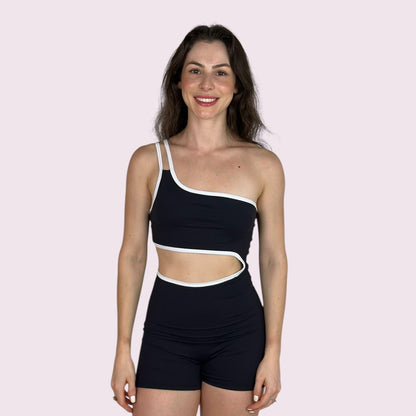 Macacão Luna Preto com Branco