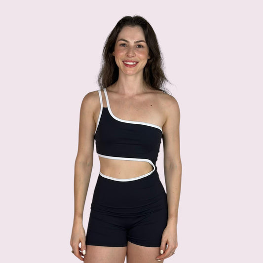 Macacão Luna Preto com Branco