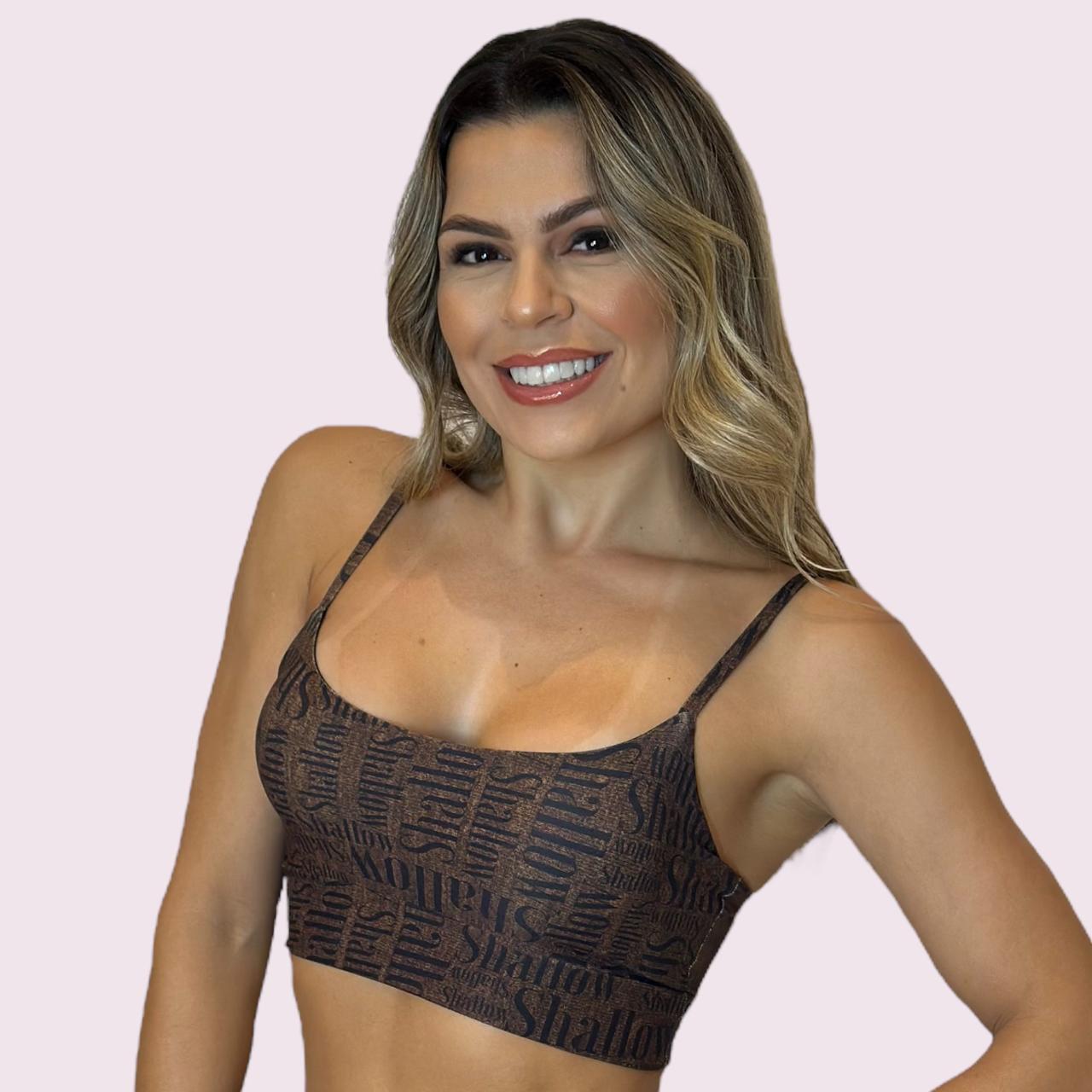 Top Isa Estampa Shallow Coffee