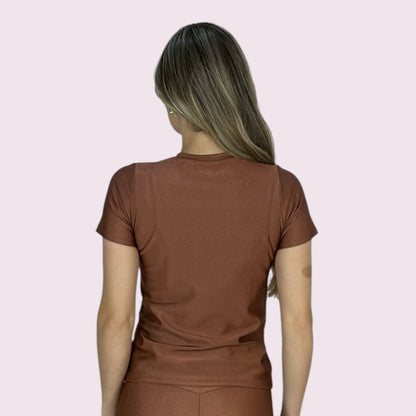 Baby Look Metalizado Bronze