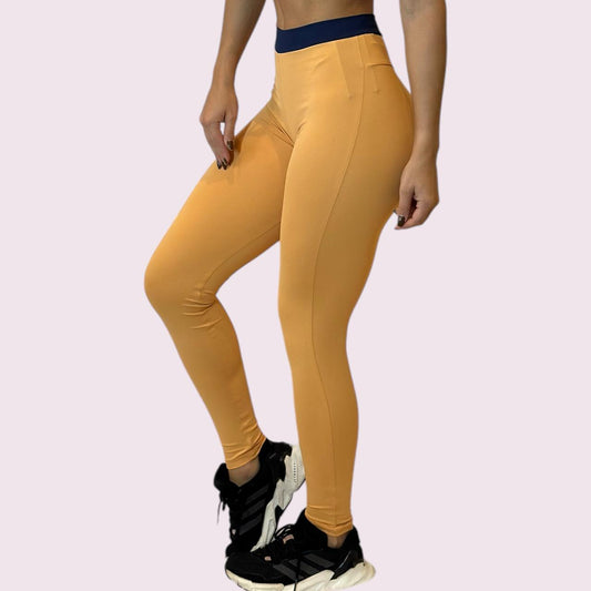Legging Empina Bumbum Peach com Marinho