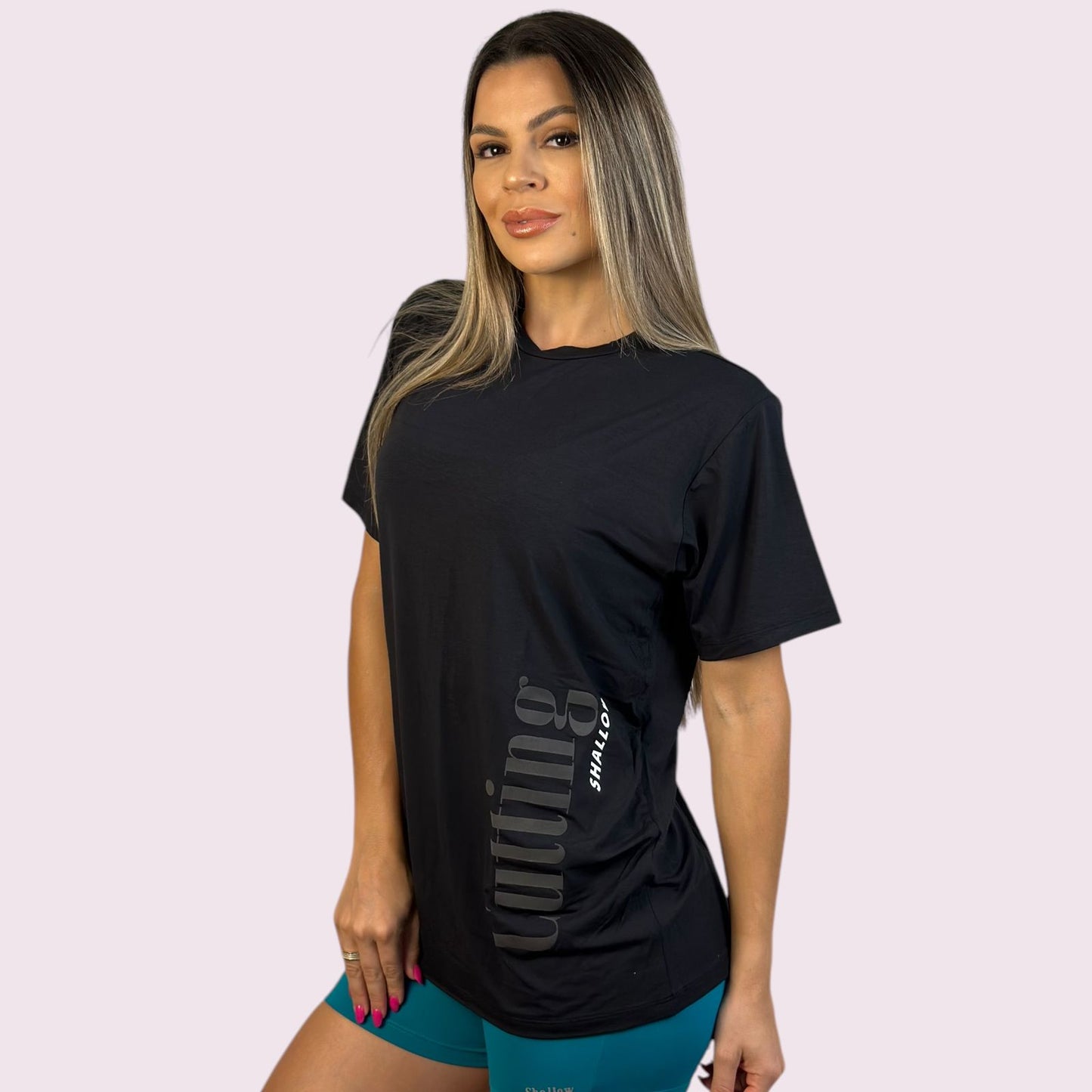Camiseta Manga Curta Cutting Shallow Preta Unissex