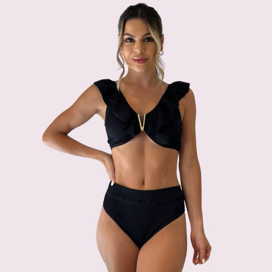 Biquíni Mavie Cotelê Preto