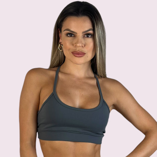 Top Lari Suplex Grafite com Amarelo Candy