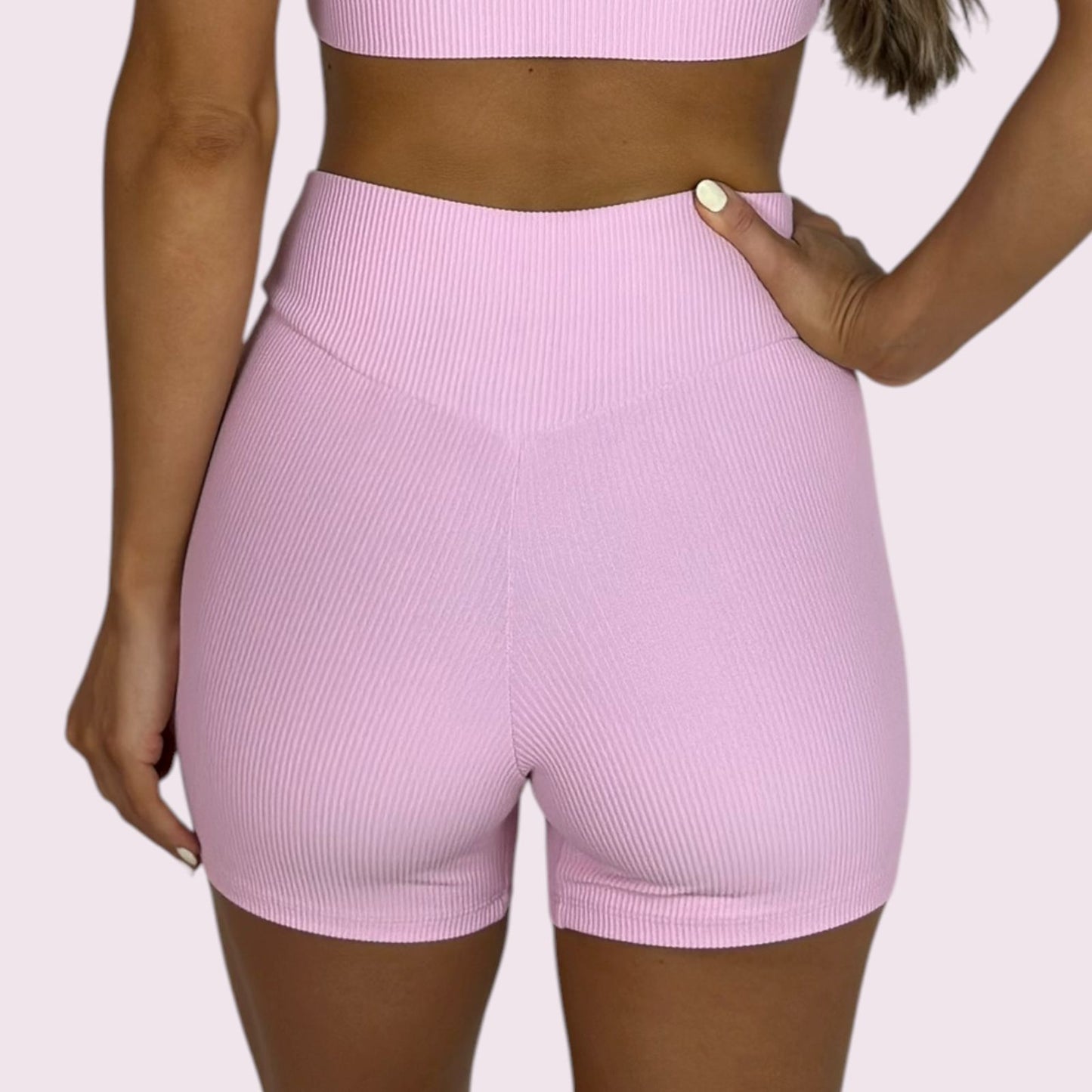 Shorts Cós V Cotelê Rosa Candy