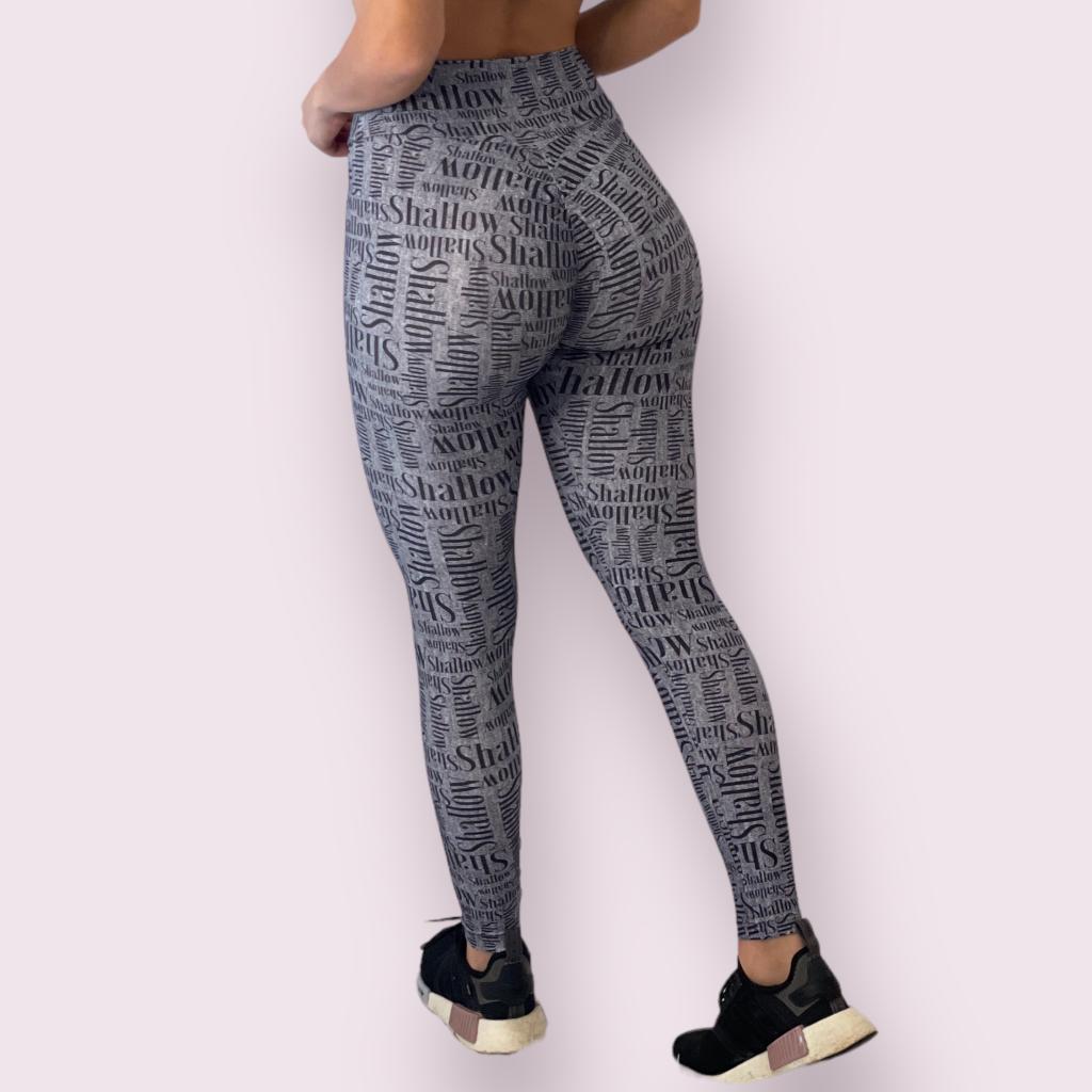 Legging Empina Bumbum Estampa Shallow Cinza