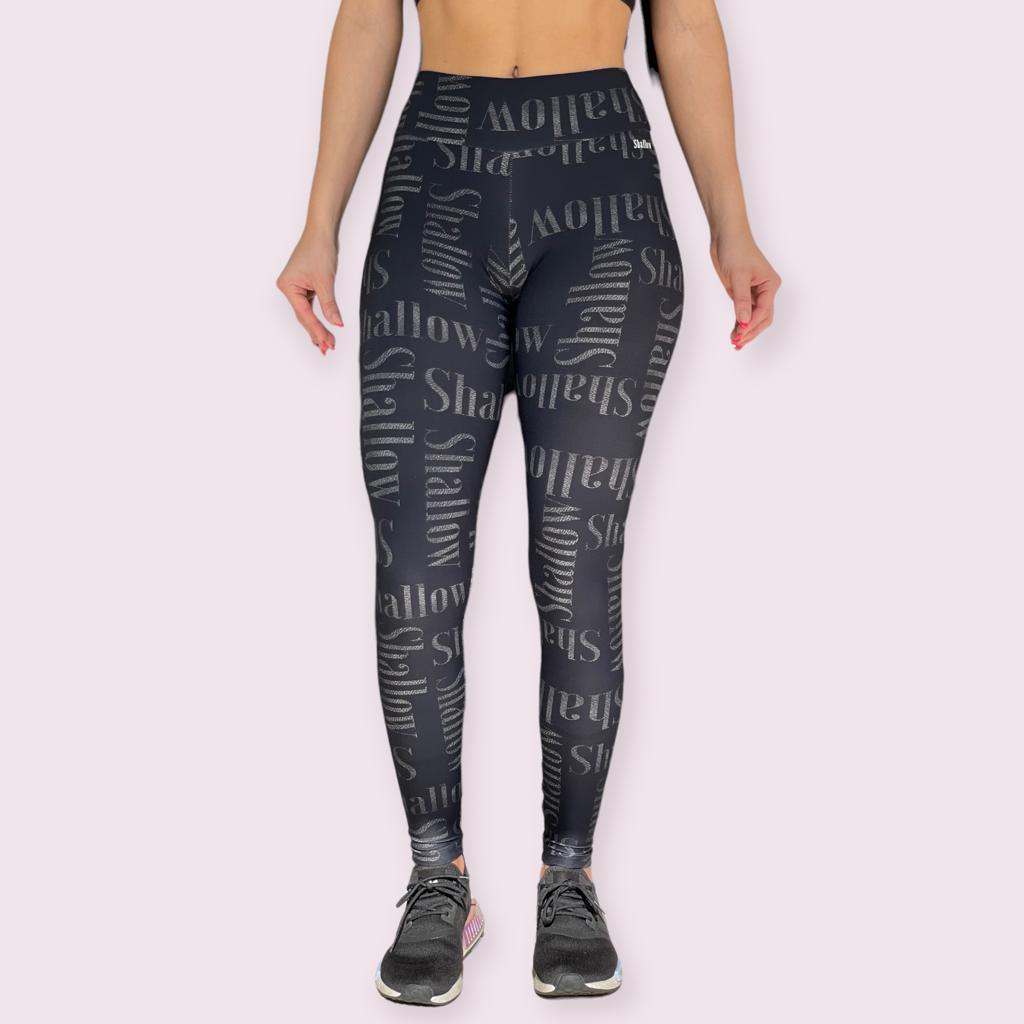 Legging Empina Bumbum Estampa Shallow Preta