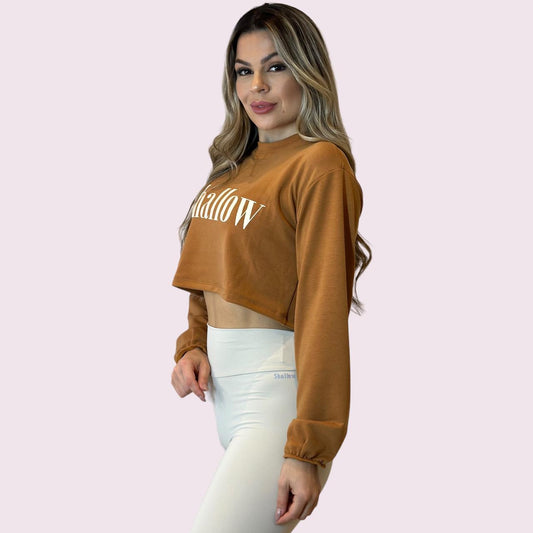 Cropped Manga Longa Shallow Terracota