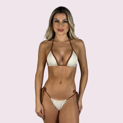 Biquíni Shimmer Off White com Terracota