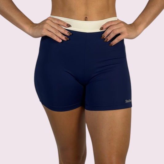 Shorts Elastic Empina Bumbum Suplex Marinho com Off White