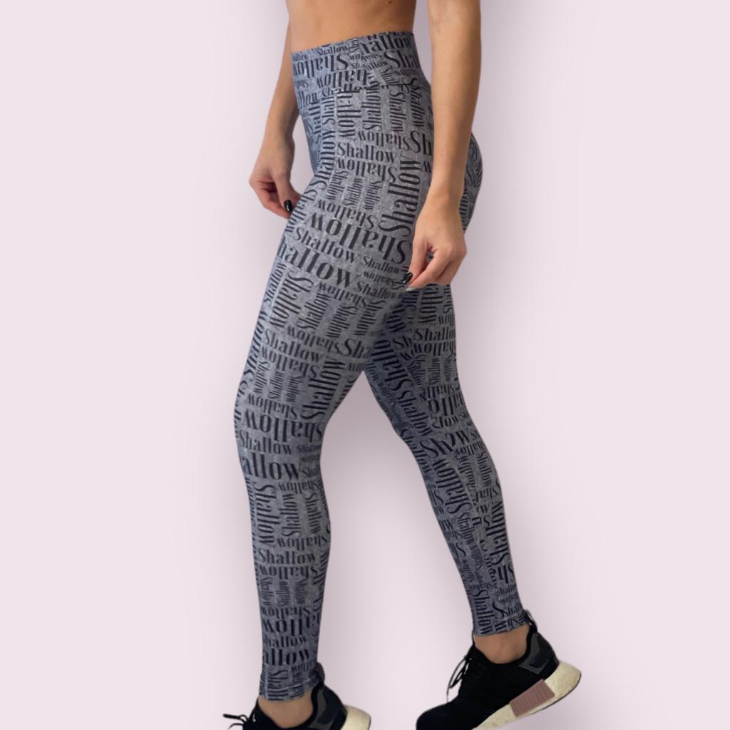 Legging Empina Bumbum Estampa Shallow Cinza