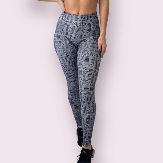 Legging Empina Bumbum Estampa Shallow Cinza