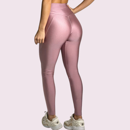 Legging Recortes Metalizado Malva