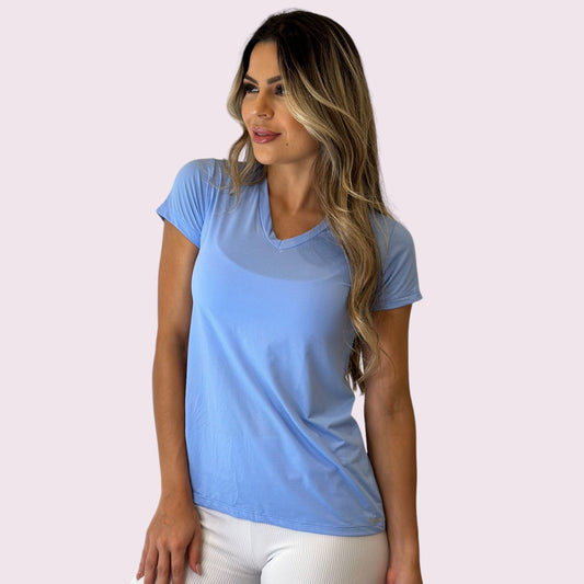 Camiseta Manga Curta Dry Fit Azul Candy