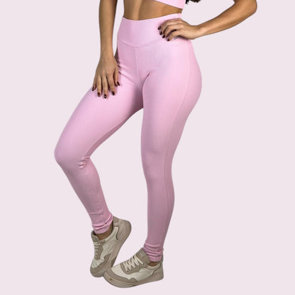 Legging Kim Cotelê Rosa Candy