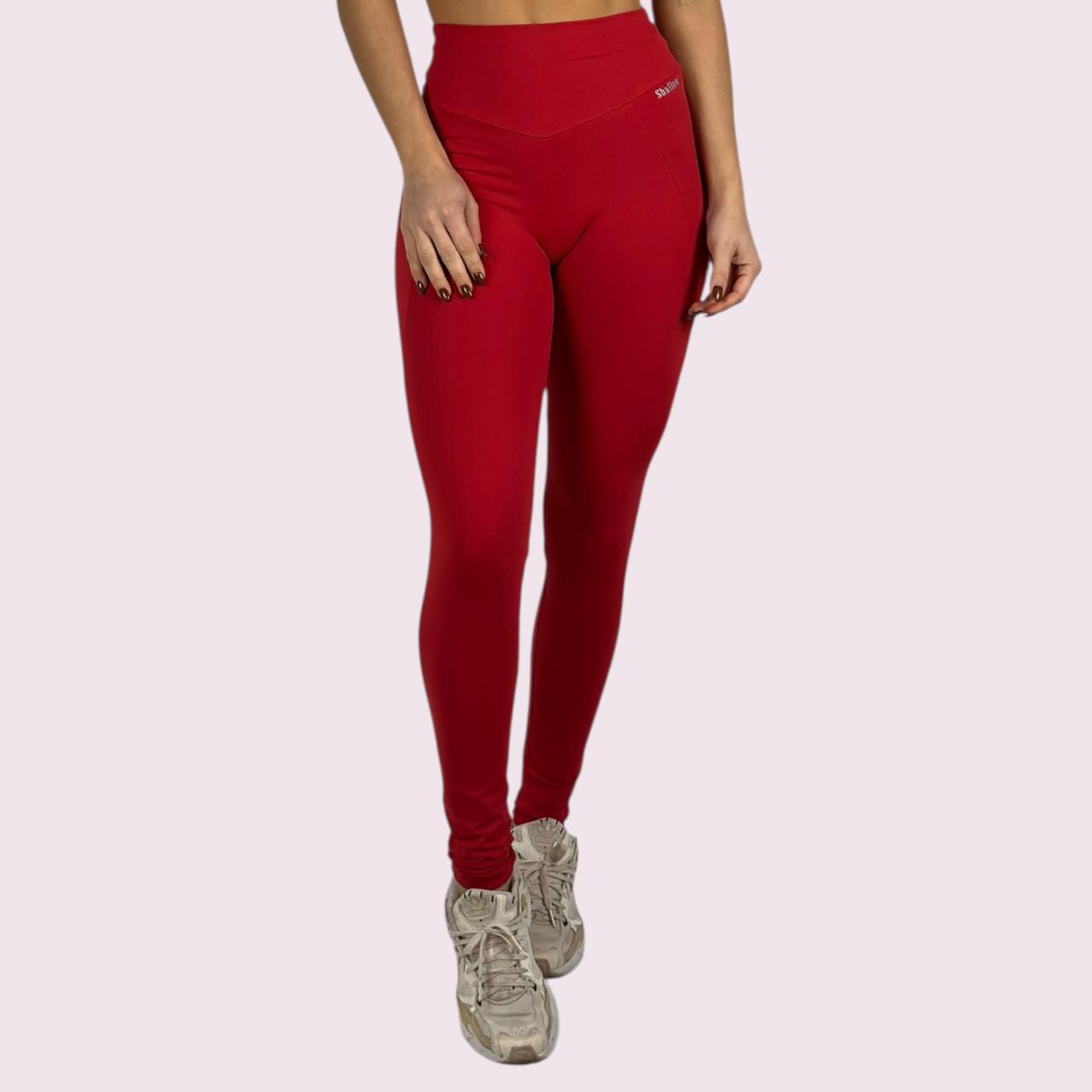 Legging Recortes Suplex Vermelho