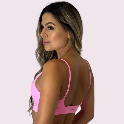 Top Yasmim Suplex Rosa Neon