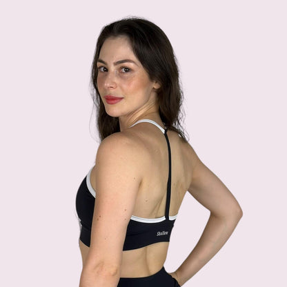 Top Lari Preto com Branco