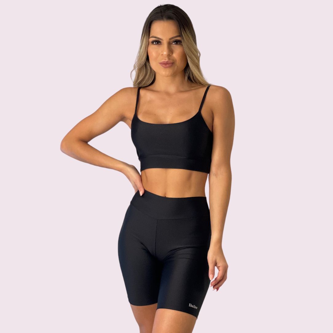 Bermuda Cós V Metalizado Preto