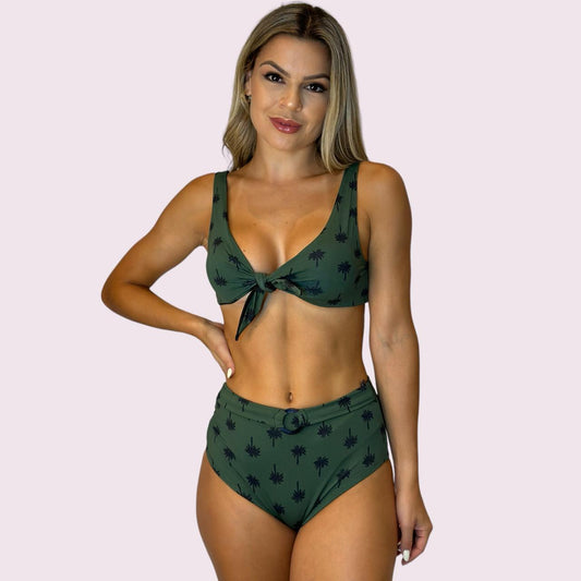 Biquíni Cristal Coqueiros Verde Militar