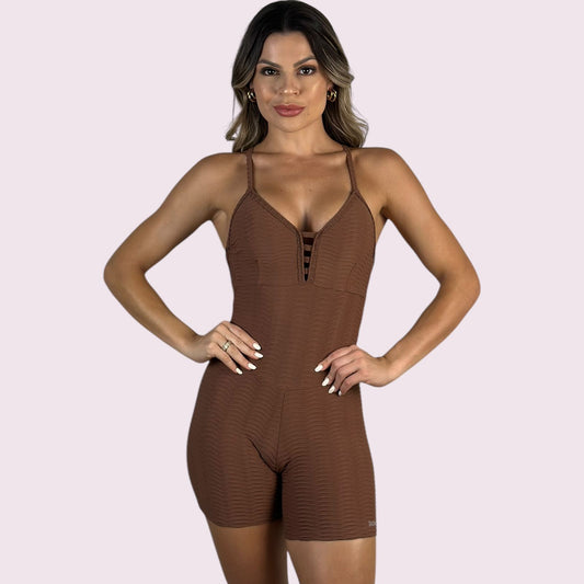 Macacão Alice Curto Access Coffee