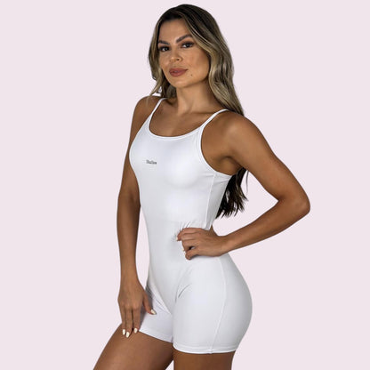 Macacão Elena Suplex Branco com Shallow