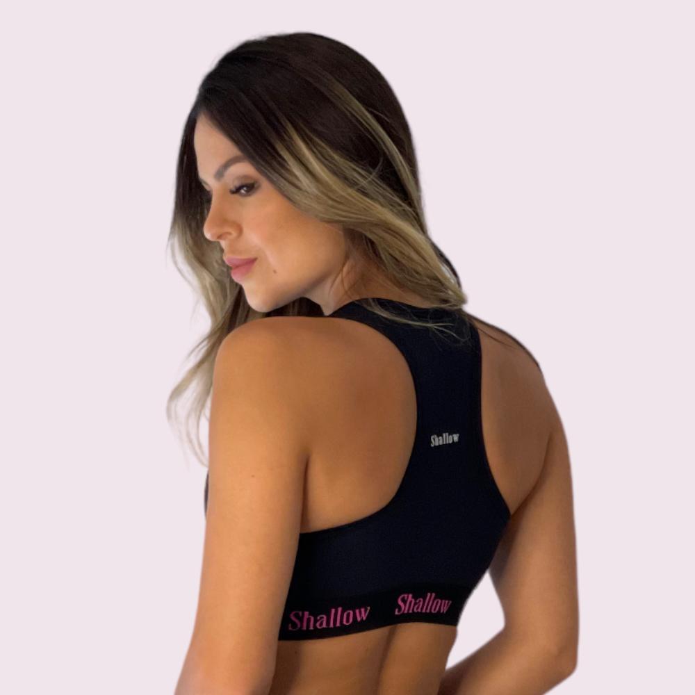 Top Size Elastic Suplex Preto com Elastico Shallow Preto