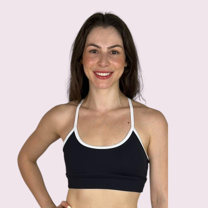 Top Lari Preto com Branco