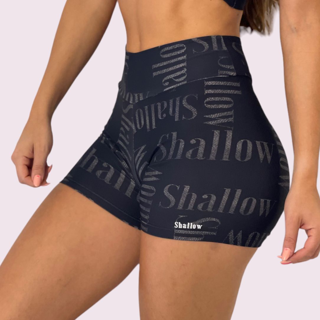 Shortinho Empina Bumbum Estampa Shallow Preta
