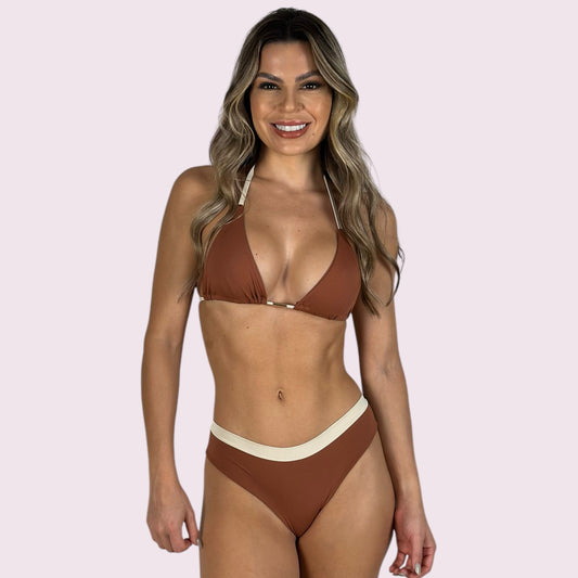Biquíni Ana Terracota com Off White