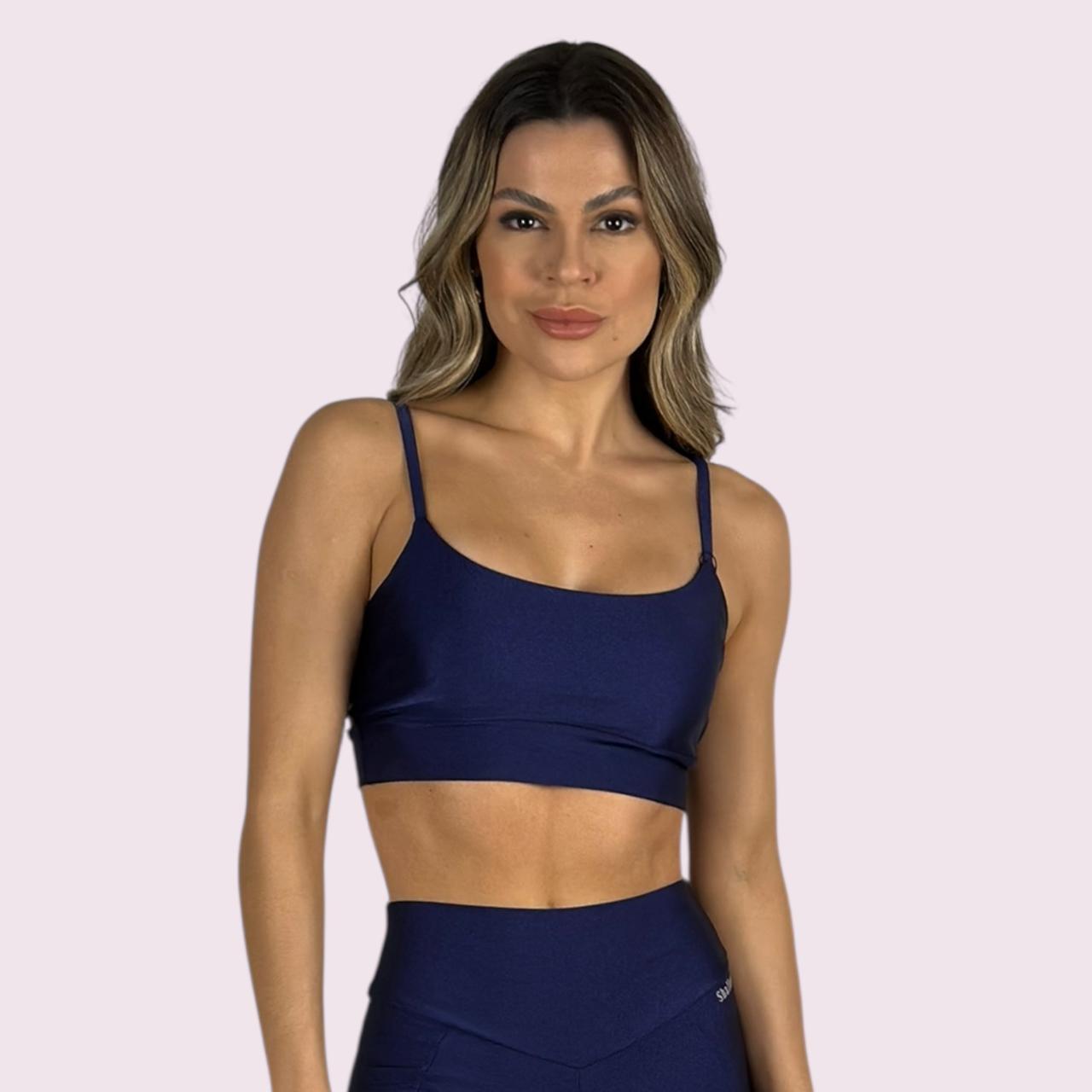 Top Isa Metalizado Marinho