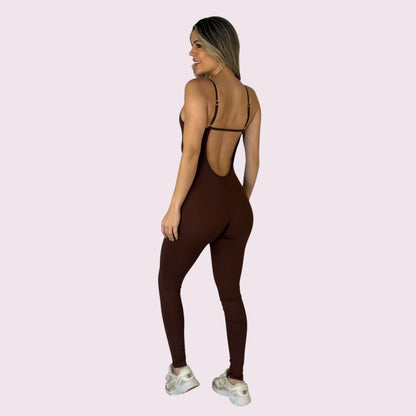 Macacão Elena Longo Suplex Coffe