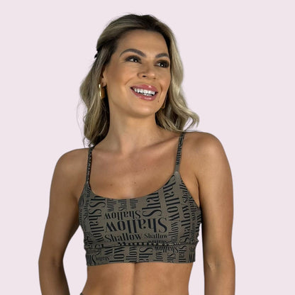 Top Isa Estampa Shallow Verde Militar