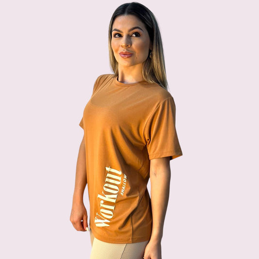 Camiseta Manga Curta Workout Shallow Terracota Unissex