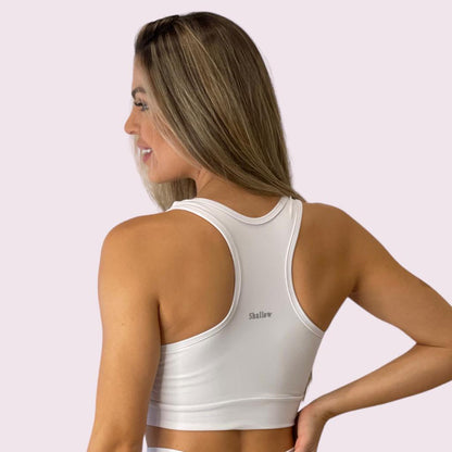 Top Ilusion Suplex Branco com Tule Preto