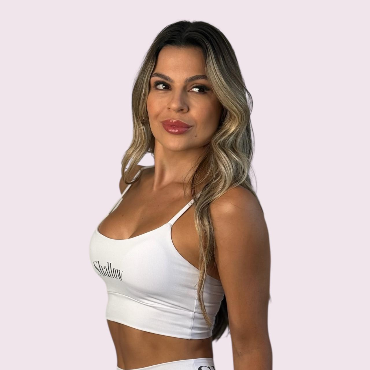 Top Isa Suplex Branco com Shallow Preto