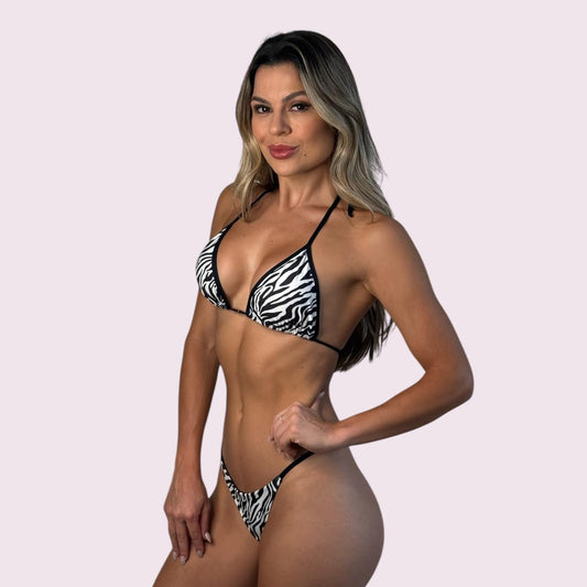Biquíni Dubai Estampa Zebra Preto e Branco