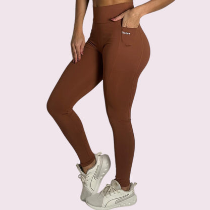 Legging com Bolso Suplex Terracota