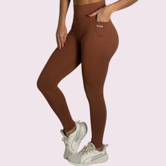 Legging com Bolso Suplex Terracota
