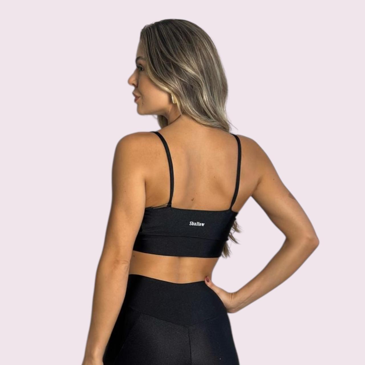 Top Isa Metalizado Preto