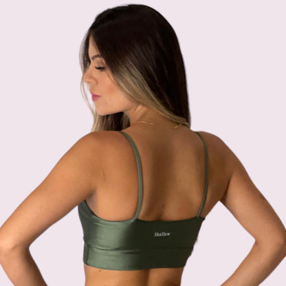 Top Isa Metalizado Verde Militar