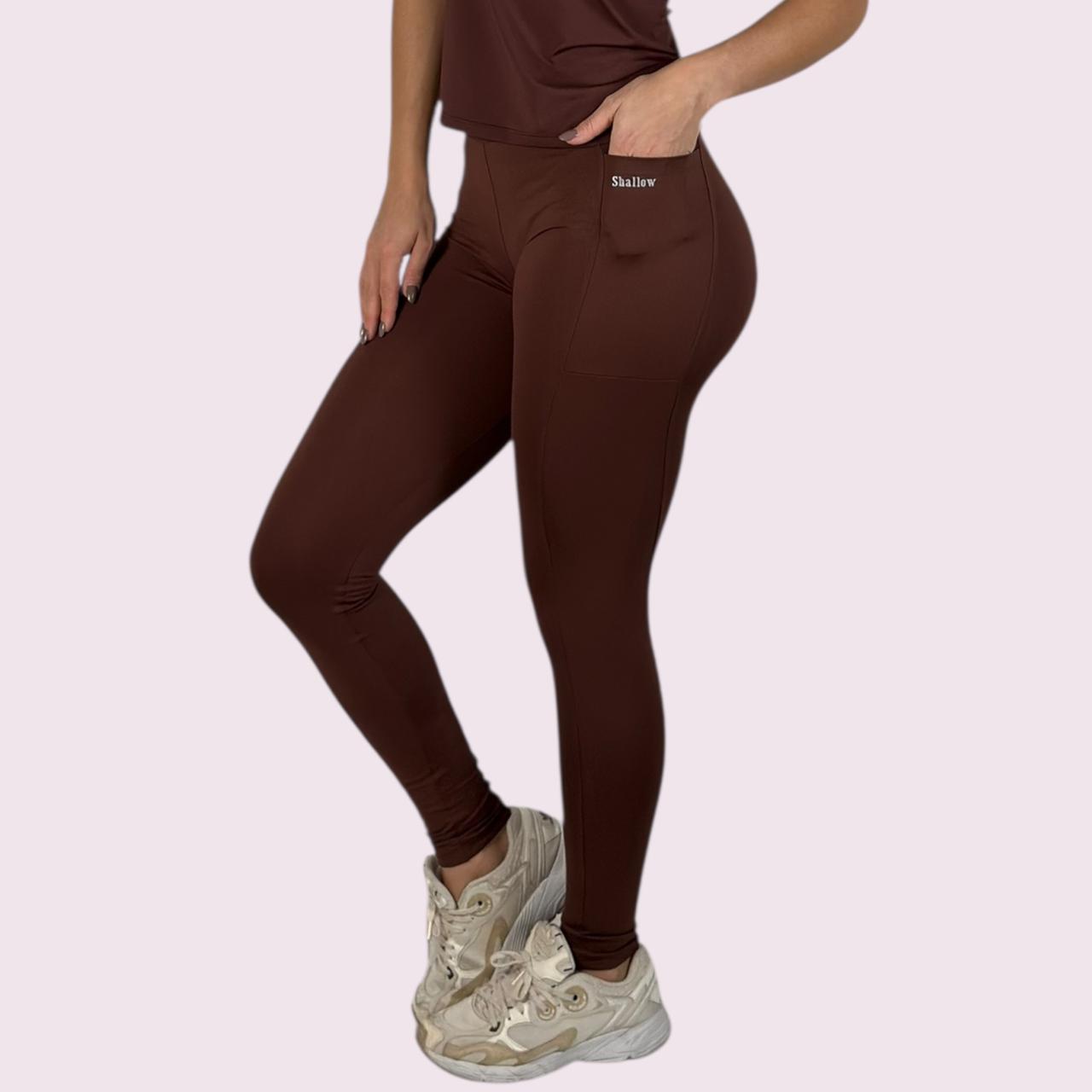 Legging com Bolso Suplex Coffee
