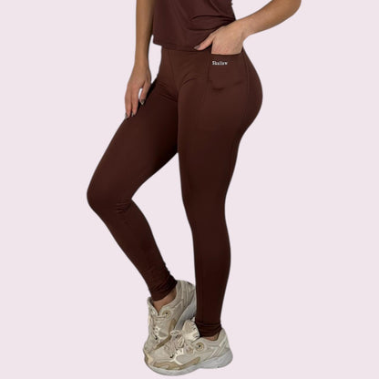 Legging com Bolso Suplex Coffee