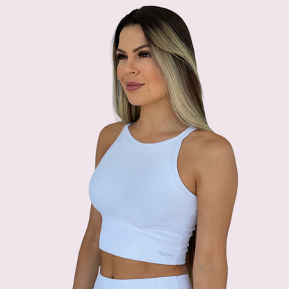 Cropped Ana Cotelê Branco