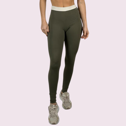 Legging Elastic Verde Militar com Off White