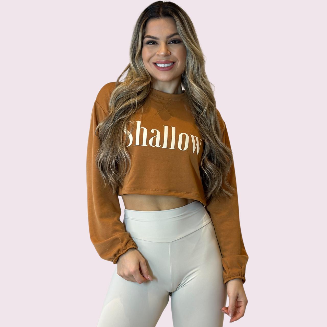 Cropped Manga Longa Shallow Terracota