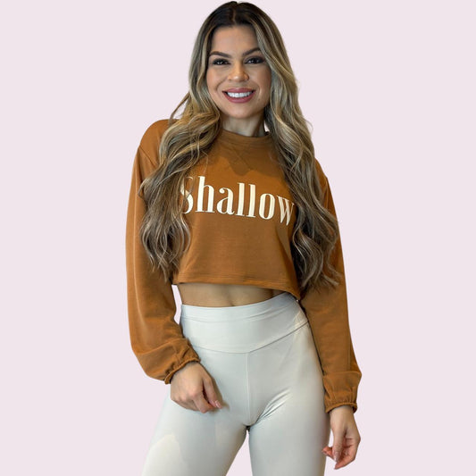 Cropped Manga Longa Shallow Terracota