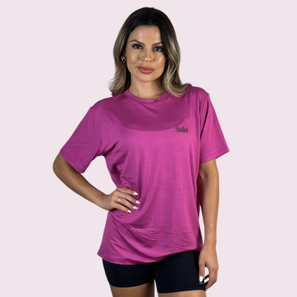 Camiseta Manga Curta Shallow Fúcsia Unissex