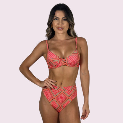 Biquíni Cecília Estampa Vermelha